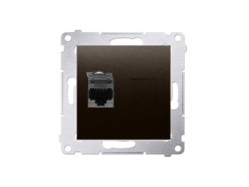 SIMON 54 Gniazdo komputerowe RJ45 kat.6 ekranowane z przesłoną przeciwkurzową brąz mat D61E.01/46 KONTAKT SIMON