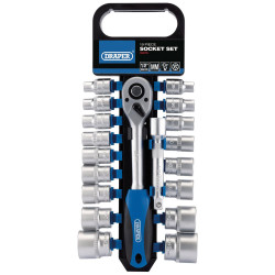 Draper 16375 1/2&quot; Sq. Dr. Metric Socket and Ratchet Set (19 Piece)