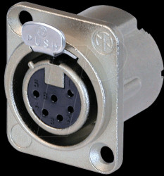 NC6FD-LX XLR 6pole female receptacle, Nickel