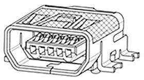 Złącze USB Mini Montaż powierzchniowy Żeński 2.0