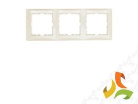 BERKER B.KWADRAT Ramka 3 potrójna pozioma z polem opisowym krem połysk 10238912 HAGER