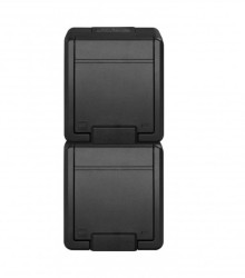 AQUANT 2K gniazdo natynkowe podwójne z uziemieniem 2x2P+Z pion IP55 antracytowy 5052-17