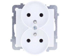 AS Gniazdo podwójne z/u białe GP-2GRZ/m/00