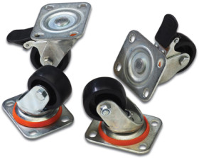 Castors, detectable, (W x H x D) 80 x 80 x 70 mm, for network/server cabinets, DN-19 CASTOR