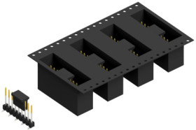 Pin header, 9 pole, pitch 2.54 mm, angled, black, SL10SMD1049SBTR