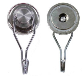 Magnes neodymowy, typ: Walcowy mały, siła pociągowa: 30kg, mocowanie: Hak, dł.: 65mm, gr.: 15mm