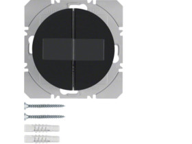 BERKER R.1/R.3 KNX RF Przycisk radiowy podwójny płaski z baterią słoneczną czarny 85656131 HAGER