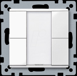 617219 Push-button, 2-gang plus, polar white glossy