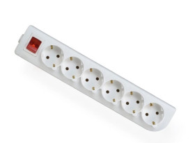 Rozgałęźnik do przedłużacza z wyłącznikiem 6-gniazd z/u SCHUKO GS-60W