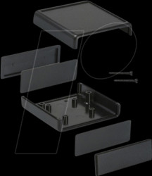 1593KBK shell case, series 1593, 66 x 66 x 28 mm, black