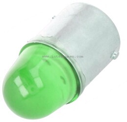 Ba15s - zielona 230V Led Fi.15x33 AC/DC