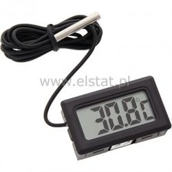 Termometr wew. LCD czarna obud. -10 +50stC 1xLR44