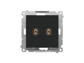 SIMON 55 Gniazdo głośnikowe pojedyncze czarny mat TGL.01/149 KONTAKT SIMON