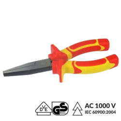 Szczypce wydłużone płaskie elektrotechniczne 160mm VDE 1000V n-vde12