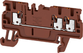 Through terminal block, push-in connection, 1.5 mm², 17.5 A, 6 kV, brown, 2534530000
