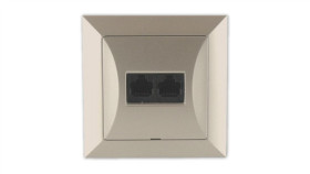 Opal Gniazdo Komputerowe Podwójne 2Xrj45 2X8pin Zacisk Krone Lsa+ Satyna...