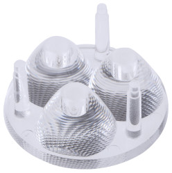 Soczewka LED punktowa 3-LEDowa 35 (Dia.) x 15mm, D 35mm, kąt widzenia 10 → 20°, do użytku z Cree MC-E, Cree