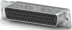 D-Sub socket, 50 pole, standard, unequipped, straight, crimp connection, 1658640-2