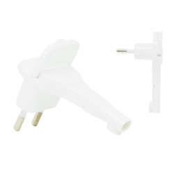 Wtyczka sieciowa WT-11P kątowa płaska biała