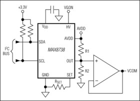 EEPROM-Programmable TFT VCOM Calibrator with I²C Interface