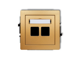 DECO Gniazdo multimedialne podwójne bez modułu (standard Keystone) złoty 29DGM-2P KARLIK