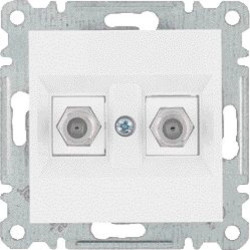 Lumina Złącze podwójne typu F biały WL3260