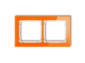 DECO Ramka 2 podwójna uniwersalna - efekt szkła (ramka: pomarańczowa: spód: biały) pomarańczowy 13-0-DRS-2 KARLIK