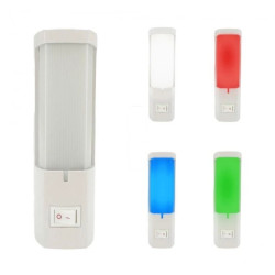 Lampka wtykowa prostokątna, 0,4W, 25lm, IP20, DORA biała (kolor diod losowy: biały/niebieski/zielony/czerwony) HOROZ