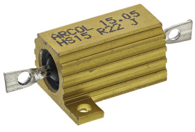 Rezystor do montażu w obudowie 220mΩ 15W ±5% Arcol ±100ppm/°C drutowy Osiowe