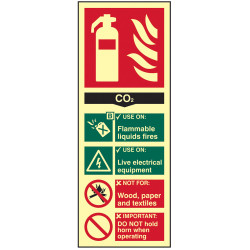 Scan 1592 Fire Extinguisher Composite CO2 - Photoluminescent 75 x 200mm
