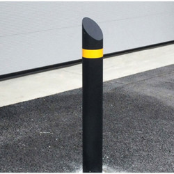 Replenishh 65-3365 Fixed Bollard 1000x90mm Galv Black Concrete In Mitre Top