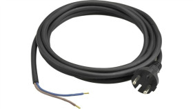 Przewód Z Wtyczką Gumowy 2X1,5Mm 5M Czarny