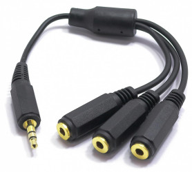 ADAPTER AUX ROZDZIELACZ WTYK JACK 3X GNIAZDO JACK VITALCO JR18