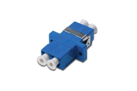 Adapter światłowodowy LC/LC, duplex, jednomodowy OS2, ceramiczna tuleja, niebieski DN-96007-2