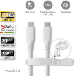 CCGB64810WT10 USB 3.2 cable, C connector &gt; C connector, 1 m, white