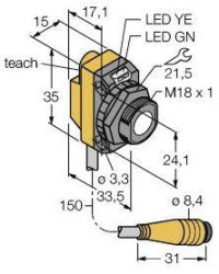 Przycisk refleksyjny, ultradźwękowy Turck 3073154 1 szt.