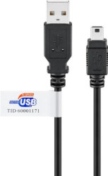 Kabel USB 2.0 Hi-Speed z certyfikatem USB, Czarny - Długość kabla 3 m