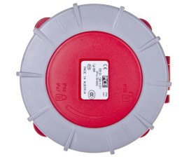 Gniazdo tablicowe 63A 4P 400V /100x100/ czerwone IP67 POWER TWIST 334-6