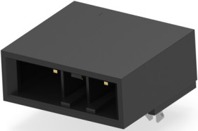 Pin header, 3 pole, pitch 5.08 mm, angled, black, 2-178138-2