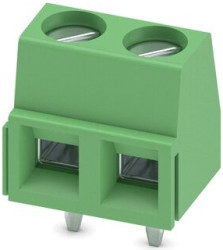 PCB terminal, 2 pole, pitch 5.08 mm, AWG 26-16, 13.5 A, screw connection, green, 1729128