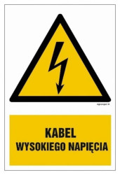 ZNAK - HA005 Kabel wysokiego napięcia 7,5 x 10 cm FN - Folia samoprzylepna