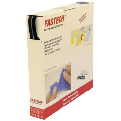 FASTECH B10-SKL999925 Hook-and-Loop Tape 25m x 10mm Black Hotmelt Adhesive