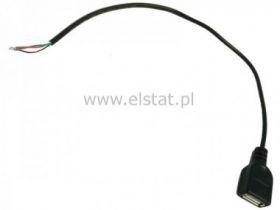 USB GN 1 x A z osłoną czarną + kabel 25cm