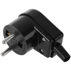 Wtyczka kątowa z uziemieniem czarna