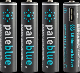 Lithium-ion battery, AAA (micro), 1.5 V, 600 mAh, USB-C, pack of