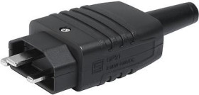 Plug standard sheet 2, 3 pole, cable assembly, screw connection, 1.5 mm², black, 3-101-786