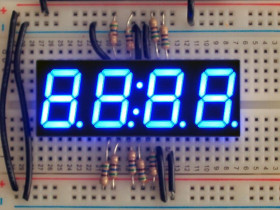 Adafruit Blue 7-segment clock display - 0.56" digit height