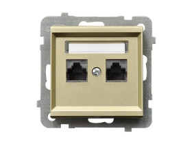 SONATA Gniazdo komputerowe podwójne kat.5e (Krone) szampański złoty GPK-2R/K/m/39 OSPEL