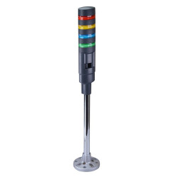LD6A-4PZQB-RYSG Red/Yellow/Blue/Green Stack Light LED Tower with Sounder & Flasher Pole Mount 24VAC/DC IDEC