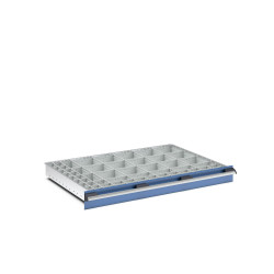 Regał magazynowy głębokość 750mm szerokość 1050mm wysokość 100mm Jasnoszary Polipropylen, Tworzywo sztuczne z